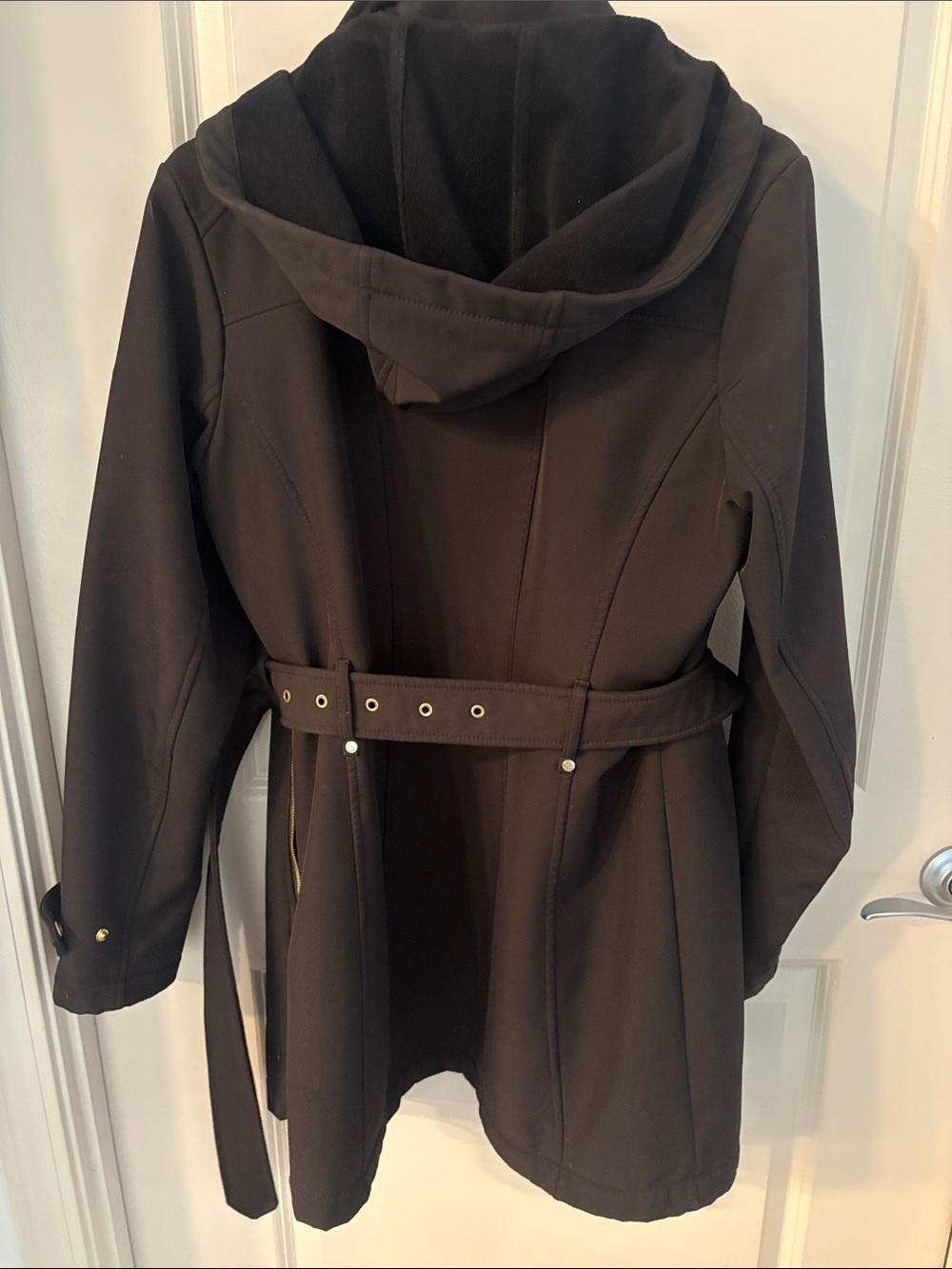 Michael Kors Women’s Black Hooded Winter Coat - Classic Travel Jacket - Picture 6 of 7